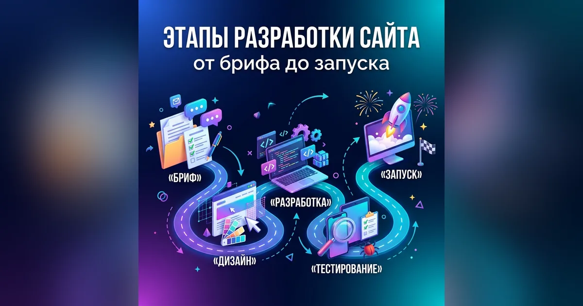 Иллюстрация к статье «Этапы разработки сайта: от брифа до запуска»