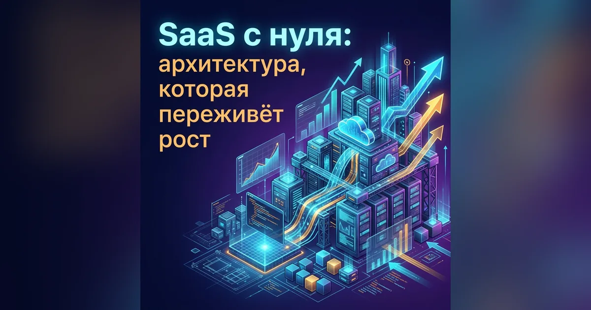 Иллюстрация к статье «SaaS с нуля: архитектура, которая переживёт рост»